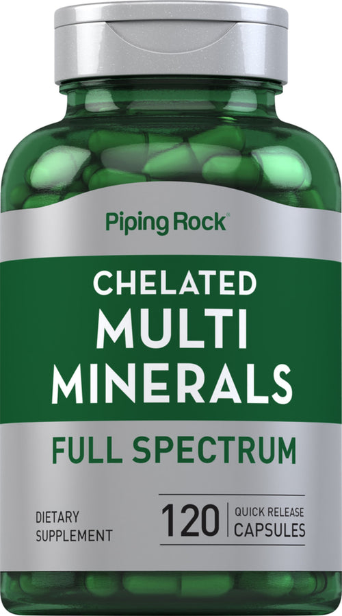 Mega Multi-mineraler med chelat 120 Kapsler for hurtig frigivelse       