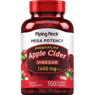 น้ำส้มสายชูแอปเปิ้ลไซเดอร์ของ Mega Potency, 1600 mg (ต่อการเสิร์ฟ), 150 แคปเล็ทเคลือบ