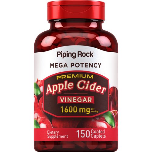 Vinagre de cidra de maçã de mega potência, 1600 mg (por dose), 150 Comprimidos oblongos revestidos