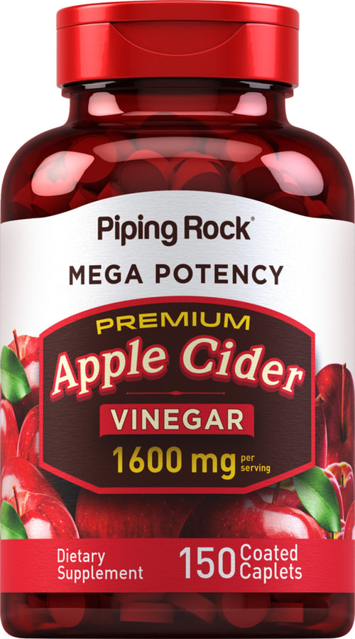 Vinagre de cidra de maçã de mega potência, 1600 mg (por dose), 150 Comprimidos oblongos revestidos