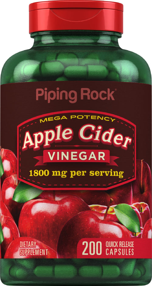 Яблочный уксус для повышения потенции мегадозировка 1800 мг в порции 200 Быстрорастворимые капсулы     