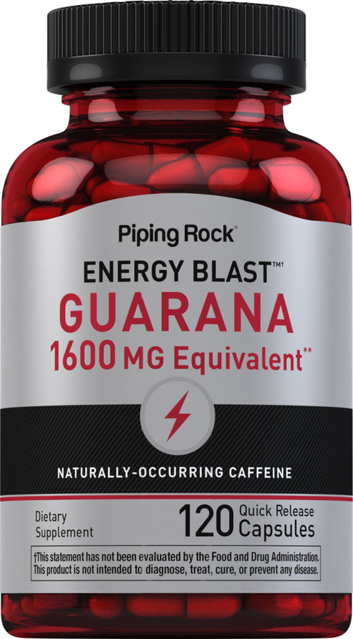 Mega Strength Guarana  1600 mg 120 แคปซูลแบบปล่อยตัวยาเร็ว     