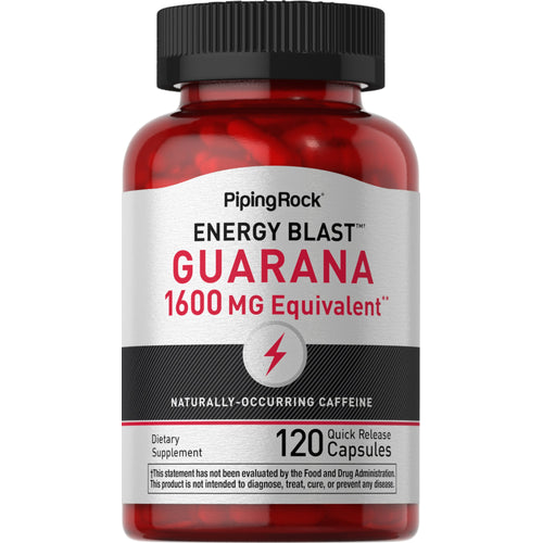 Megastærk guarana  1600 mg 120 Kapsler for hurtig frigivelse     