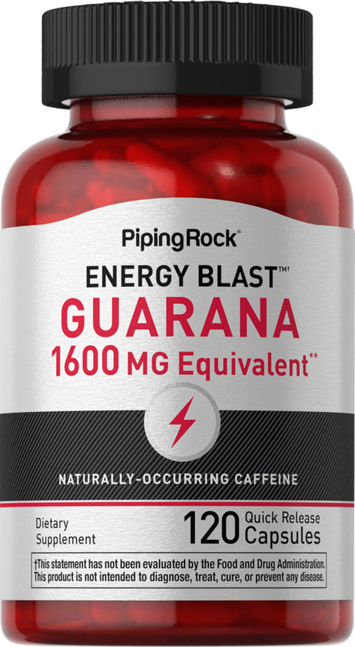 Guaraná super potente 1600 mg 120 Cápsulas de Rápida Absorção     