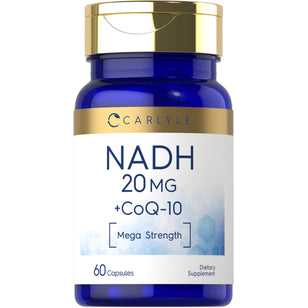 Mega Strength NADH + CoQ10 Optimizer, 20 mg, 60 Capsules