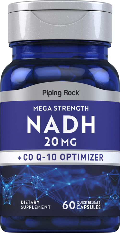 Mega mocny NADH  20 mg 60 Kapsułki o szybkim uwalnianiu     