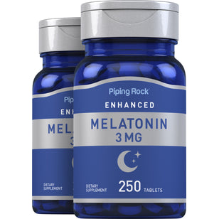 Melatonin, 3 mg, 250 Tablets, 2  Bottles