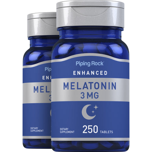 Melatonin, 3 mg, 250 Tablets, 2  Bottles