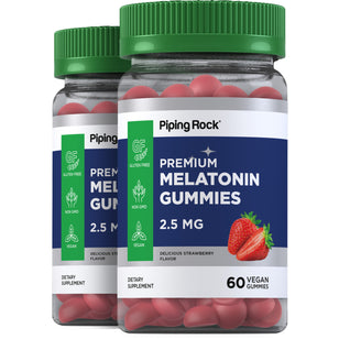 Melatonine (natuurlijke bes) 2.5 mg 60 Veganistische snoepjes 2 Flessen  