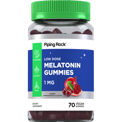 Melatonin Gummies (Cherry Pomegranate), 1 mg, 60 Vegan Gummies