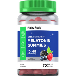 Bonbons gélifiés avec mélatonine (délicieuses baies mélangées)  10 mg (par portion) 70 Gommes végans 