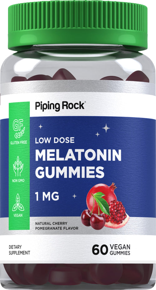 Melatonin Gummies (Natural Cherry Pomegranate), 1 mg, 60 Vegan Gummies