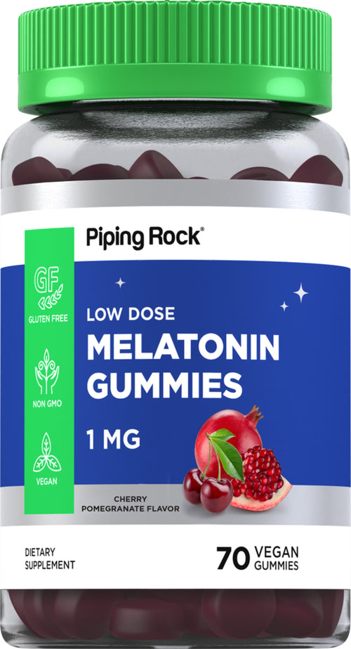 Melatoninesnoepjes (natuurlijke kersen-granaatappel) 1 mg 60 Veganistische snoepjes     