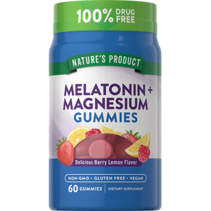 Melatonin plus Magnesium (Natural Berry Lemon), 60 Gummies