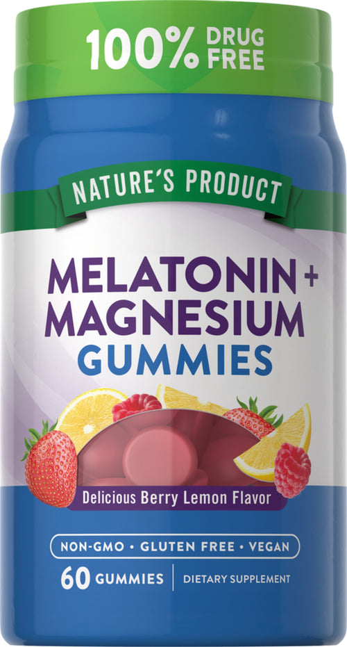 Melatonin plus Magnesium (Natural Berry Lemon), 60 Gummies