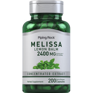 Melissa (บาล์มมะนาว) 2400 mg (ต่อการเสิร์ฟ) 200 แคปซูลแบบปล่อยตัวยาเร็ว     