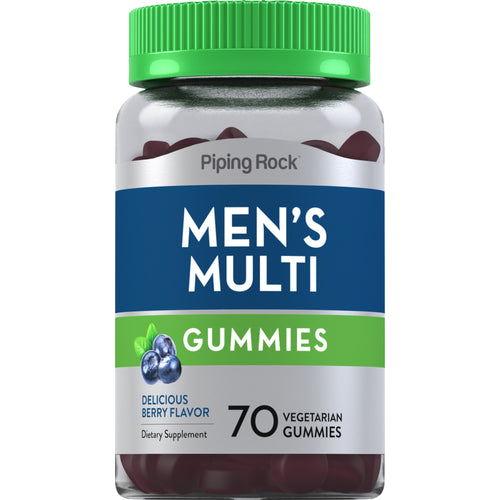 Multivitamínové gumové dražé + B-12 D3 a zinok pre mužov (prírodné bobuľové plody) 70 Vegetariánske gumené cukríky       