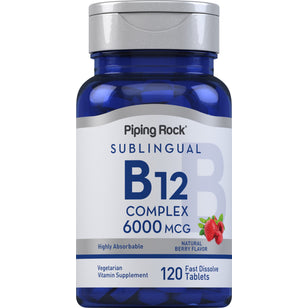Methylcobalamine B-12 complex (sublinguaal) 6000 mcg 120 Snel oplossende tabletten     