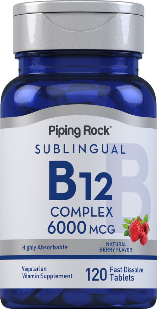 Methylcobalamine B-12 complex (sublinguaal) 6000 mcg 120 Snel oplossende tabletten     