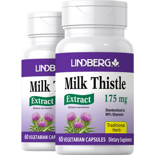 Milk Thistle Standardized Extract, 175 mg, 60 Vegetarian Capsules, 2  Bottles