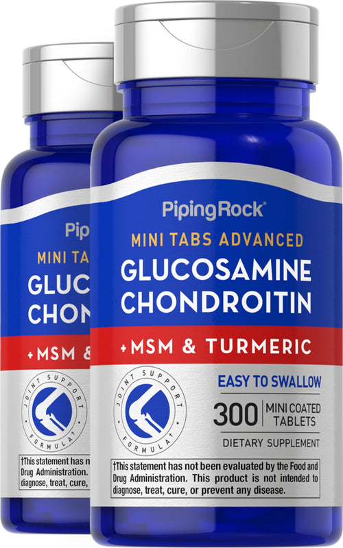 Mini comprimés de Glucosamine Chondroitine MSM Plus,  300 Mini comprimés enrobés 2 Bouteilles