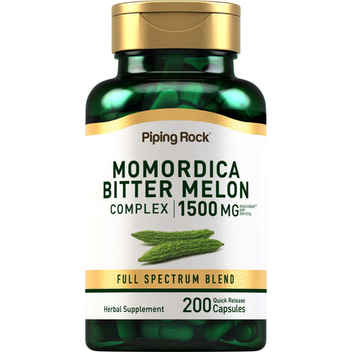 Momordica Bitter Melon, 1500 mg (per serving), 200 Quick Release Capsules