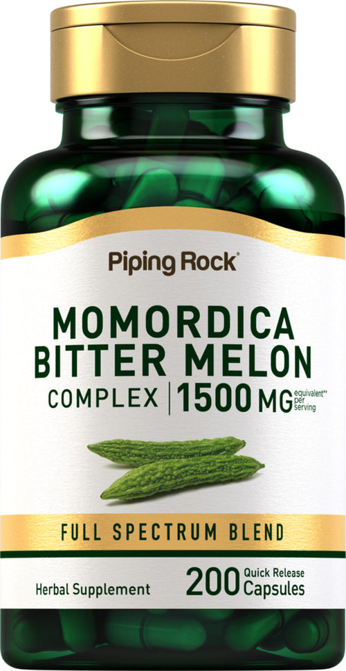 Momordica Melón Amargo, 1500 mg (por porción), 200 Cápsulas de liberación rápida