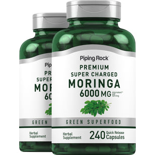 Moringa Oleifera, 6000 mg (per serving), 240 Quick Release Capsules, 2  Bottles