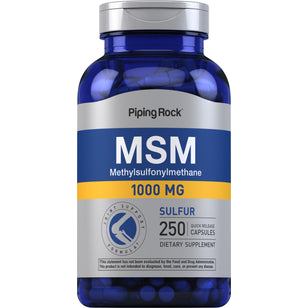 MSM + กำมะถัน  1000 mg 250 แคปซูลแบบปล่อยตัวยาเร็ว     