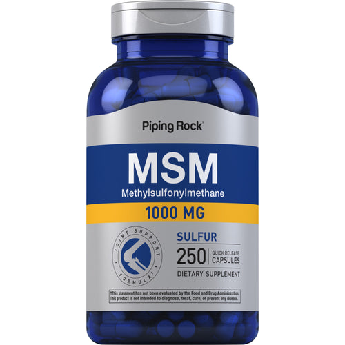 MSM + Soufre  1000 mg 250 Gélules à libération rapide     