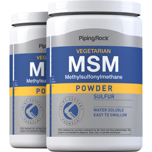 MSM + Sulfur Powder, 3000 mg (per serving), 16 oz (454 g) Bottles, 2  Bottles