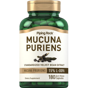 Mucuna Pruriens standardizată (fasole catifelată)  350 mg 180 Capsule cu eliberare rapidă   