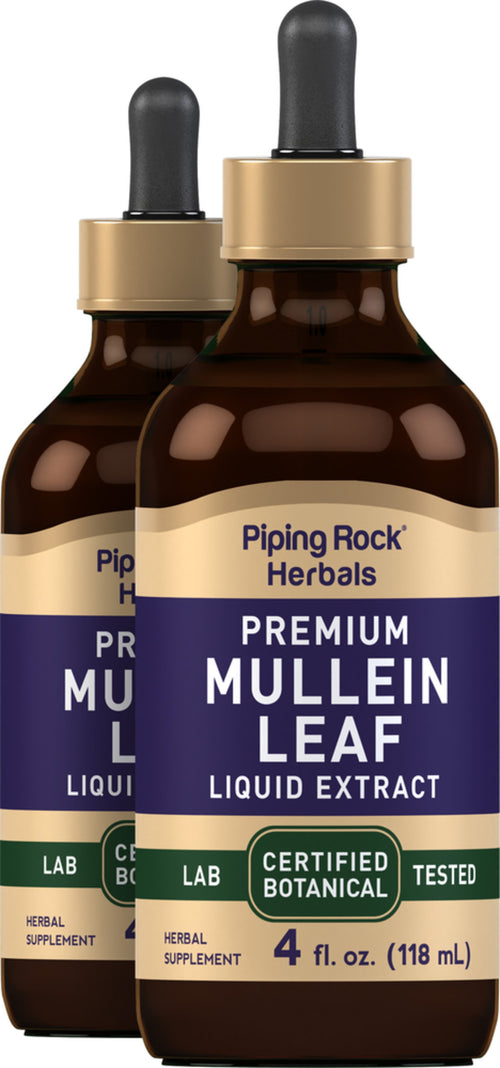 Mullein Leaf Liquid Extract Alcohol Free, 4 fl oz (118 mL) Dropper Bottle, 2  Dropper Bottles