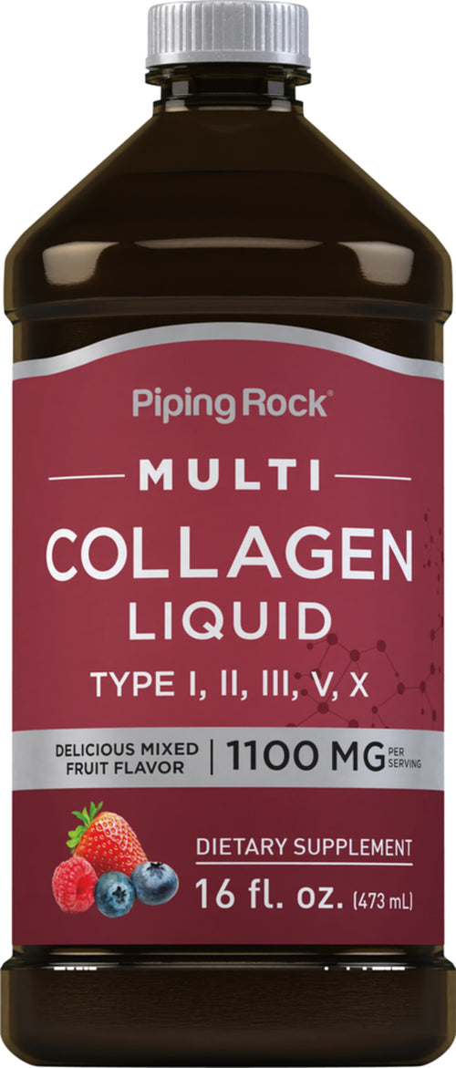 Multi Collagen Liquid (Delicious Mixed Fruit), 1100 mg (per serving), 16 fl oz (473 mL) Bottle