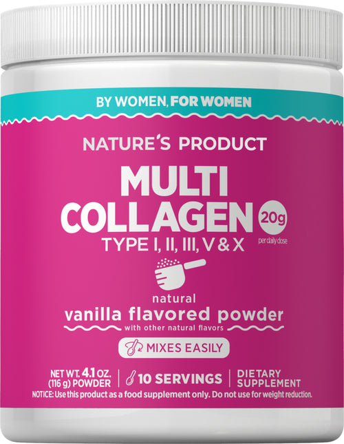 Multi Collagen Protein Powder (Natural Vanilla), 4.1 oz (116 g) Bottle