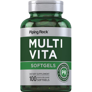 Multi-Vita (zestaw witamin i minerałów) 100 Miękkie kapsułki żelowe o szybkim uwalnianiu       