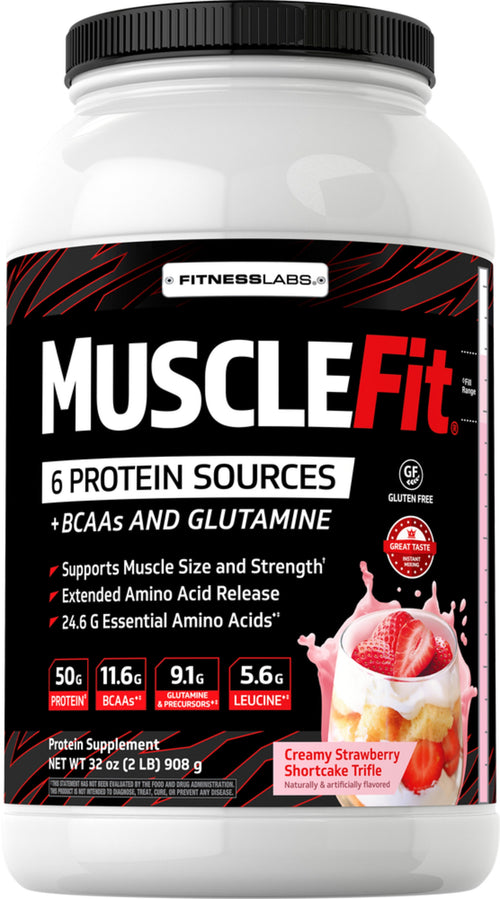 MuscleFIt Protein (Erdbeereis) 2 lb 908 g Flasche    