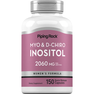 Myo & D-Chiro Inositol para mujeres 2060 mg (por porción) 150 Cápsulas de liberación rápida     