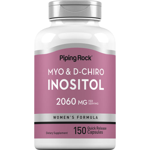 Myo e D-Chiro Inositol para Mulheres 2060 mg (por dose) 150 Cápsulas de Rápida Absorção     
