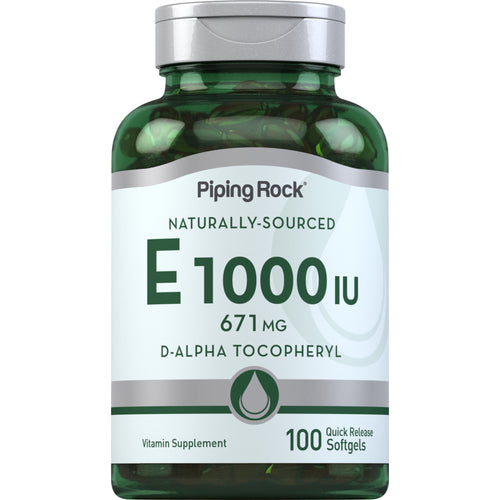 Vitamine E naturelle -  1000 IU 100 Capsules molles à libération rapide     