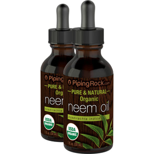 Neem Oil (Organic), 1 fl oz (30 mL) Dropper Bottle, 2  Dropper Bottles