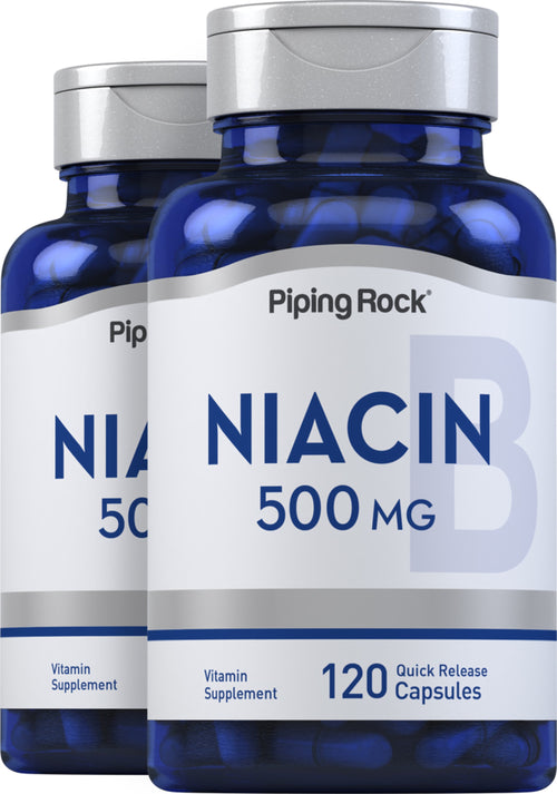 Niacín  500 mg 120 Kapsule s rýchlym uvoľňovaním ,2 Fľaše   