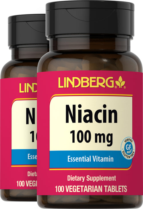 Niacine (B-3),  100 mg 100 Comprimés végétaux 2 Bouteilles