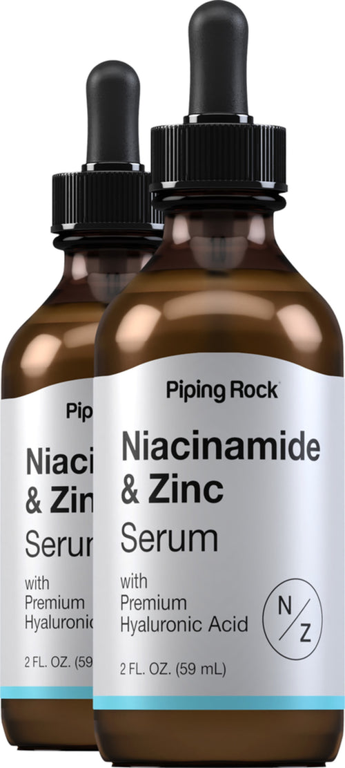 Sérum de niacinamide et de zinc 2 onces liquides (59 mL) Compte-gouttes en verre 2 Compte-gouttes en verre    