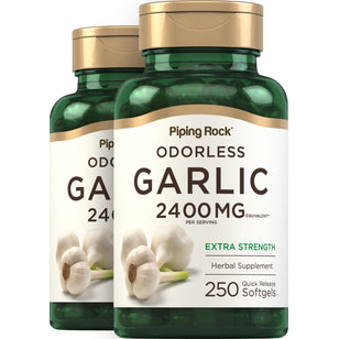 Odorless Garlic, 2400 mg (per serving), 250 Quick Release Softgels, 2  Bottles