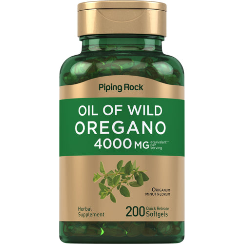 Oil of Oregano, 4000 mg (per serving), 200 Quick Release Softgels Bottle