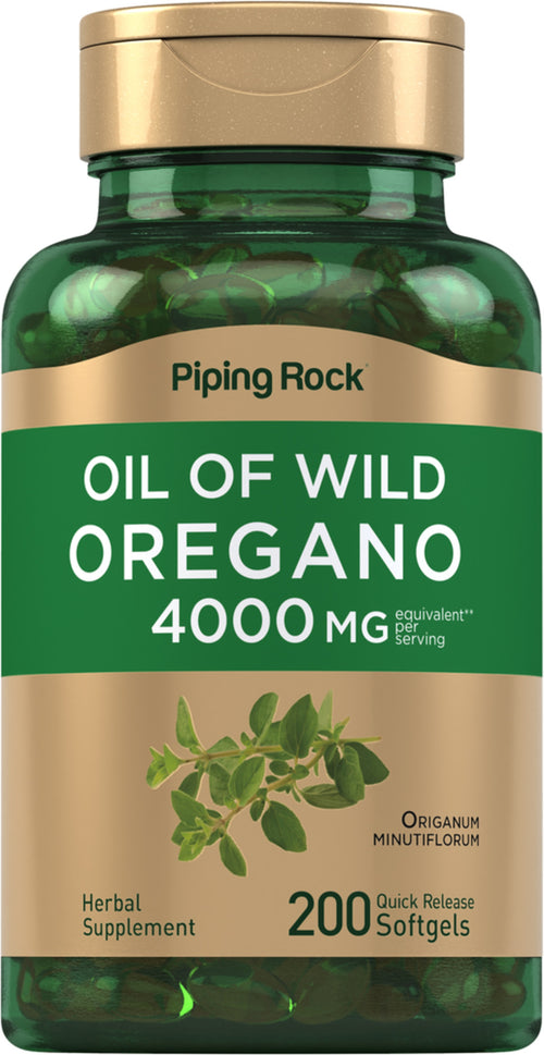 Oil of Oregano, 4000 mg (per serving), 200 Quick Release Softgels Bottle