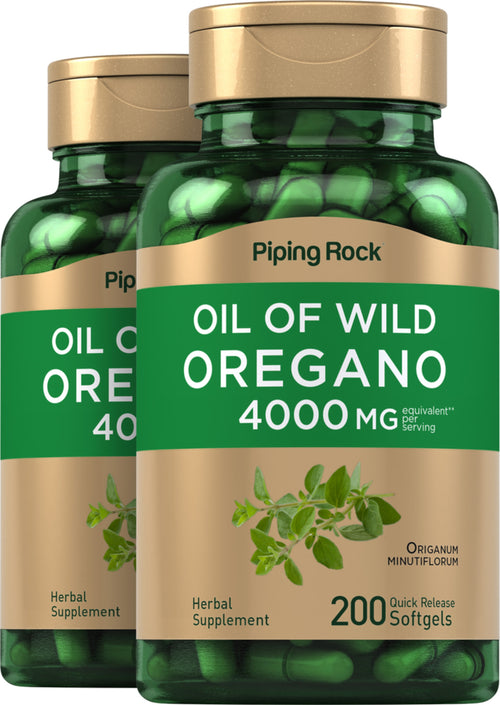 Oil of Oregano, 4000 mg (per serving), 200 Quick Release Softgels, 2  Bottles