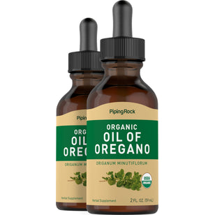 Oil of Oregano (Organic), 2 fl oz (59 mL) Dropper Bottle, 2  Dropper Bottles