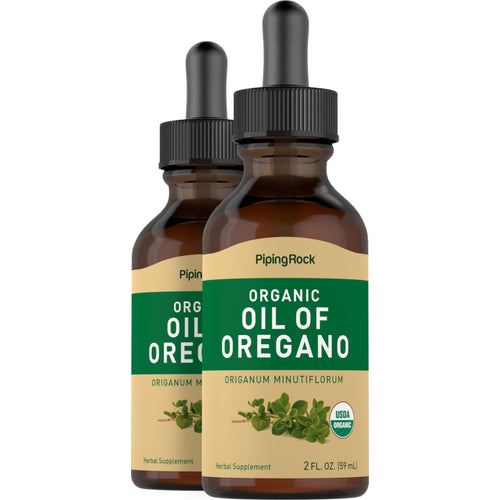 Oil of Oregano (Organic), 2 fl oz (59 mL) Dropper Bottle, 2  Dropper Bottles